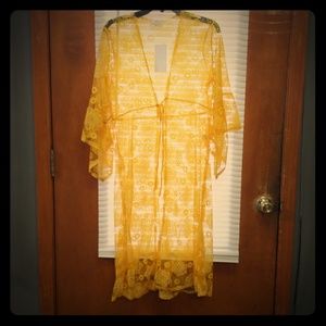 A see through  yellow dress